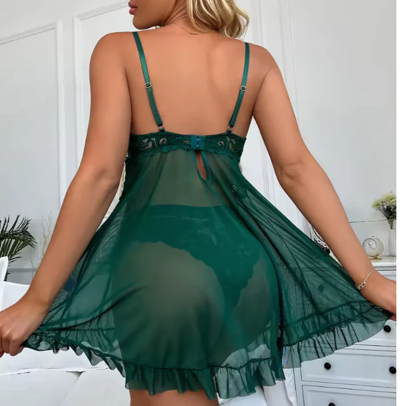 Xenia™ - Pitsinen yöpaita setti